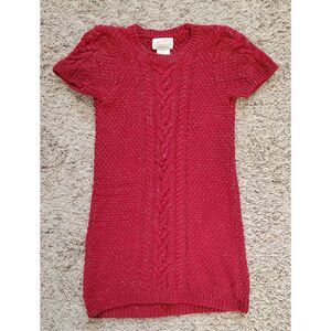 Girl‎ Red Dress Size 6x Cable Knit Gold Highlights Heirlooms by Polly Flinders